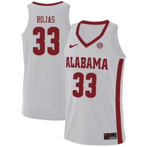Men's James Rojas White Alabama Crimson Tide #33 College Jerseys