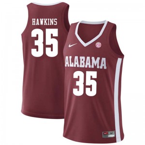 Mens Raymond Hawkins Crimson Alabama #35 University Jersey