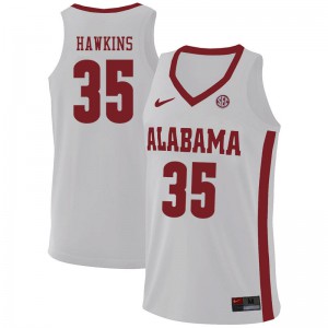 Men's Raymond Hawkins White Alabama #35 Stitched Jersey