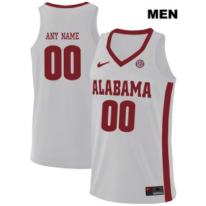 Mens Custom White University of Alabama #00 NCAA Jerseys