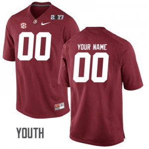 Youth Custom Crimson Bama #00 Playoff College Jersey