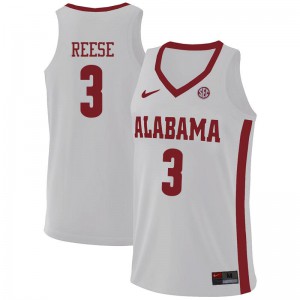 Men Alex Reese White Bama #3 Stitched Jersey
