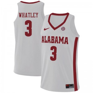 Mens Ennis Whatley White University of Alabama #3 Embroidery Jerseys