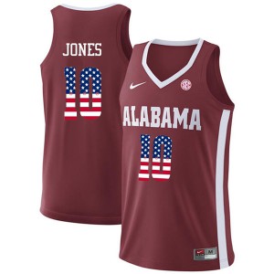 Mens Herbert Jones Crimson Alabama #10 USA Flag Fashion Stitch Jersey