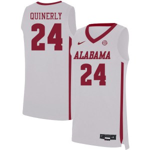 Mens Jaden Quinerly White University of Alabama #24 Stitch Jerseys