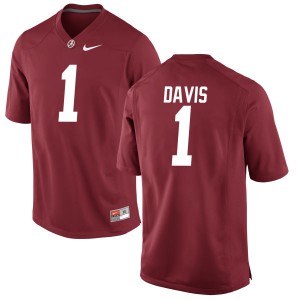 Mens Ben Davis Crimson University of Alabama #1 Replica Stitched Jerseys