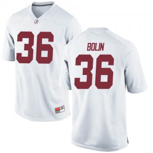 Men Bret Bolin White Alabama Crimson Tide #36 Game University Jersey