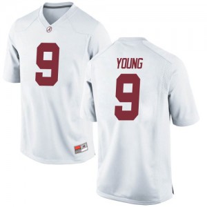 Mens Bryce Young White Alabama Crimson Tide #9 Game Football Jerseys