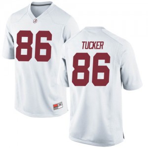 Men Carl Tucker White Alabama #86 Game Stitched Jerseys