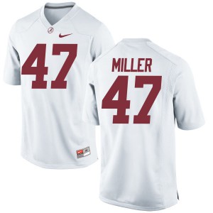 Men's Christian Miller White Alabama #47 Limited Alumni Jersey