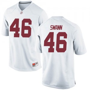 Mens Christian Swann White Bama #46 Game College Jersey