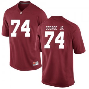 Mens Damieon George Jr. Crimson University of Alabama #74 Game NCAA Jersey
