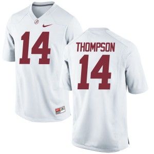 Mens Deionte Thompson White Bama #14 Limited Embroidery Jersey