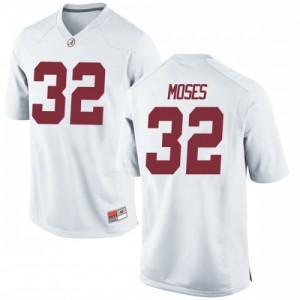 Mens Dylan Moses White Bama #32 Replica Stitch Jersey
