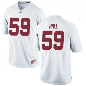 Men Jake Hall White Alabama Crimson Tide #59 Replica Alumni Jersey
