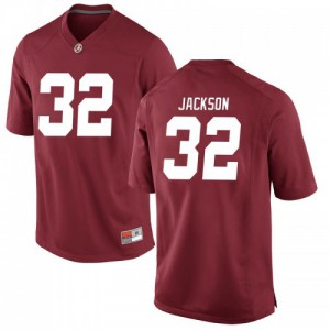 Men's Jalen Jackson Crimson Alabama #32 Game Stitched Jersey
