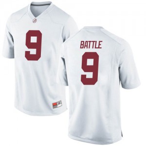 Men Jordan Battle White University of Alabama #9 Replica Football Jerseys