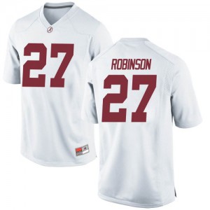 Men's Joshua Robinson White University of Alabama #27 Replica Stitch Jerseys