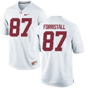 Men Miller Forristall White Bama #87 Authentic Stitch Jersey