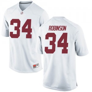 Mens Quandarrius Robinson White Alabama Crimson Tide #34 Replica NCAA Jersey