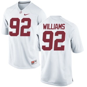 Men's Quinnen Williams White Bama #92 Game College Jerseys