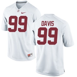 Men's Raekwon Davis White Alabama Crimson Tide #99 Authentic Stitched Jerseys