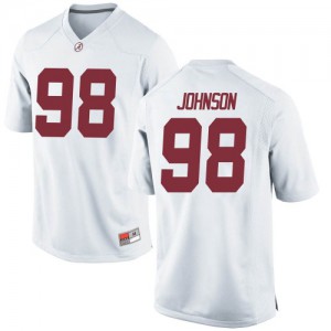 Mens Sam Johnson White Alabama Crimson Tide #98 Replica College Jerseys