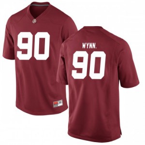 Men Stephon Wynn Jr. Crimson Alabama #90 Game Embroidery Jersey