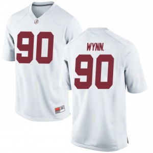 Mens Stephon Wynn Jr. White Bama #90 Game Player Jersey