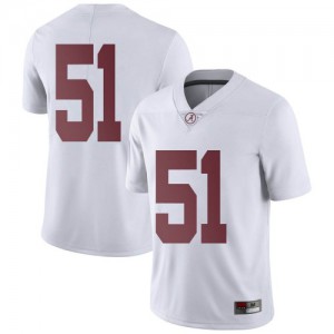 Mens Tanner Bowles White University of Alabama #51 Limited College Jersey