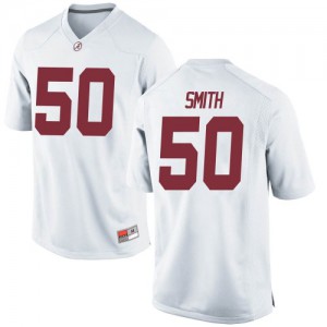 Men Tim Smith White Bama #50 Game University Jersey