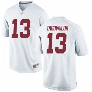 Men Tua Tagovailoa White University of Alabama #13 Game Football Jersey