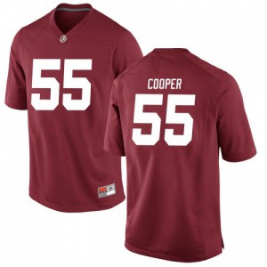 Mens William Cooper Crimson University of Alabama #55 Replica Football Jersey