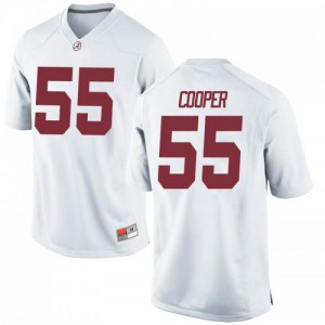 Mens William Cooper White Alabama Crimson Tide #55 Replica University Jerseys