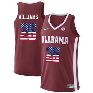 Men's Mo Williams Crimson University of Alabama #25 USA Flag Fashion University Jersey