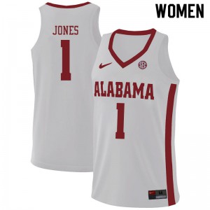 Women's Herbert Jones White Bama #1 Stitched Jerseys