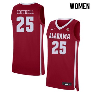 Women Adam Cottrell Crimson Alabama #25 Official Jerseys