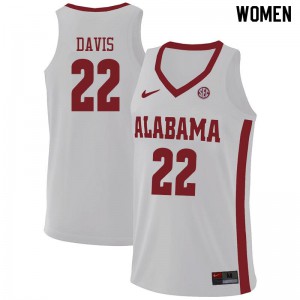 Women's Ar'Mond Davis White Alabama #22 NCAA Jerseys