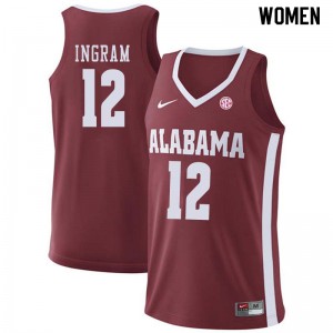 Women Dazon Ingram Crimson Alabama Crimson Tide #12 Alumni Jerseys