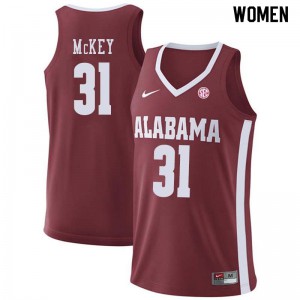 Women's Derrick McKey Crimson Bama #31 Basketball Jerseys