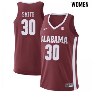 Womens Galin Smith Crimson Alabama #30 Stitched Jersey