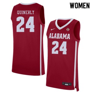 Women Jaden Quinerly Crimson Alabama #24 Embroidery Jersey