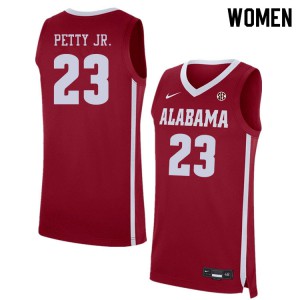 Women John Petty Jr. Crimson Alabama #23 Player Jersey