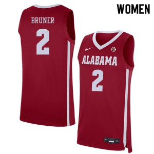 Women Jordan Bruner Crimson Alabama #2 Stitched Jerseys