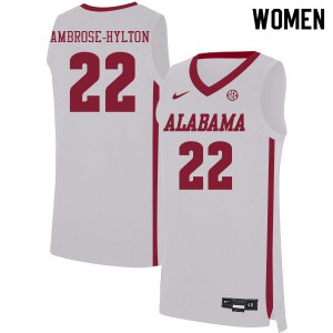 Womens Keon Ambrose-Hylton White Alabama #22 NCAA Jerseys