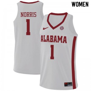 Women Riley Norris White Alabama #1 College Jersey