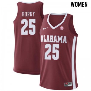 Women's Robert Horry Crimson Alabama #25 Stitched Jerseys