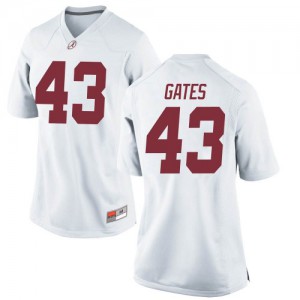 Womens A.J. Gates White Alabama #43 Game Football Jerseys