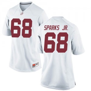 Womens Alajujuan Sparks Jr. White University of Alabama #68 Replica Stitched Jerseys