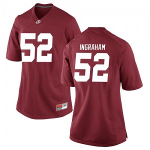 Women's Braylen Ingraham Crimson University of Alabama #52 Game Player Jersey